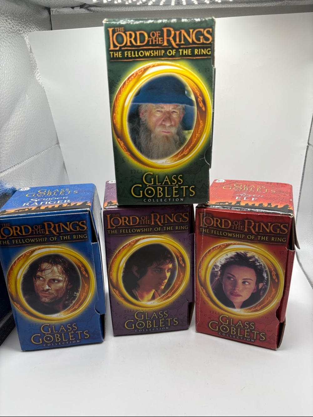 The Lord of the Rings Glass Goblets Collection - Mixed Characters. Set of 4